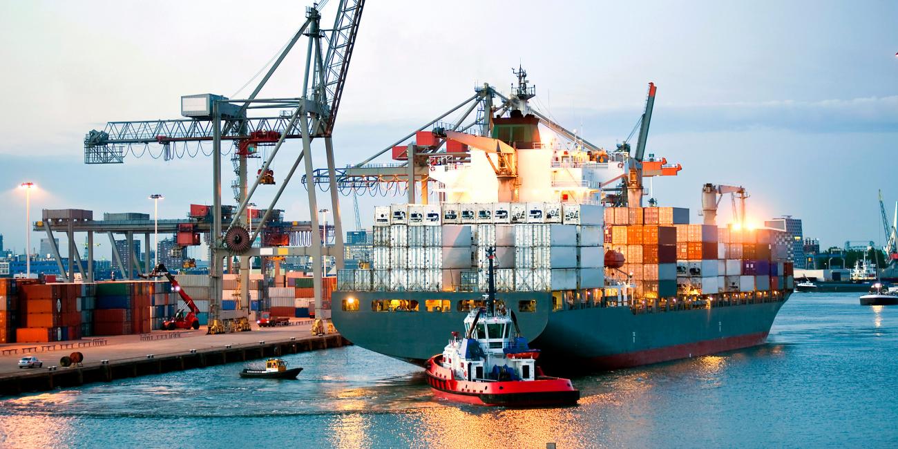 Cargo ships at port