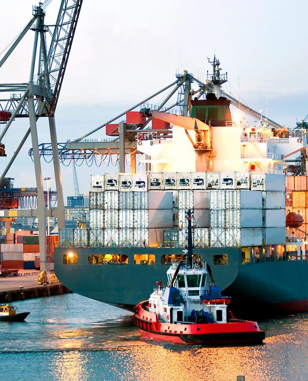 Cargo ships at port